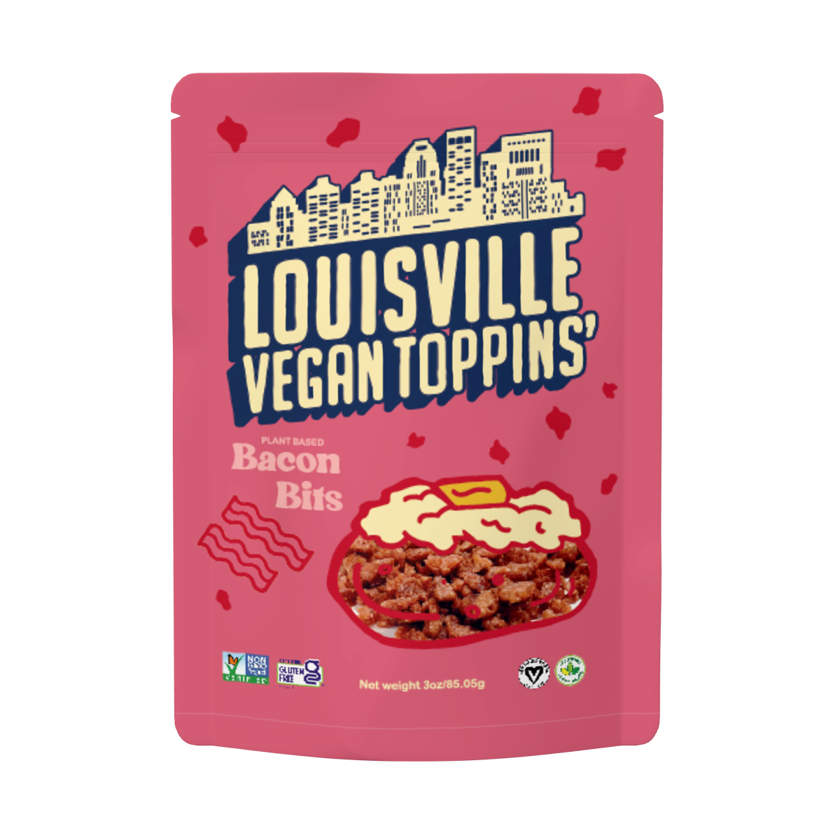 Louisville Vegan Jerky Company Bacon Bits logo